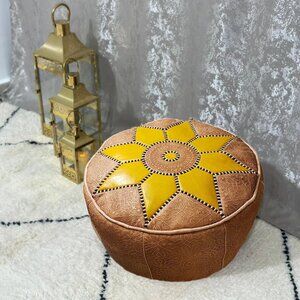 Pouf Unstuffed 100% Moroccan Genuine Soft Leather Handmade